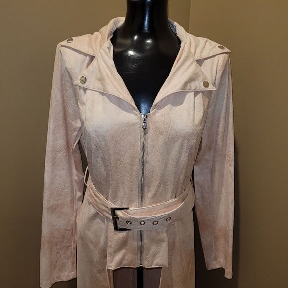 Venus high low faux suede peach jacket - Picture 3 of 7